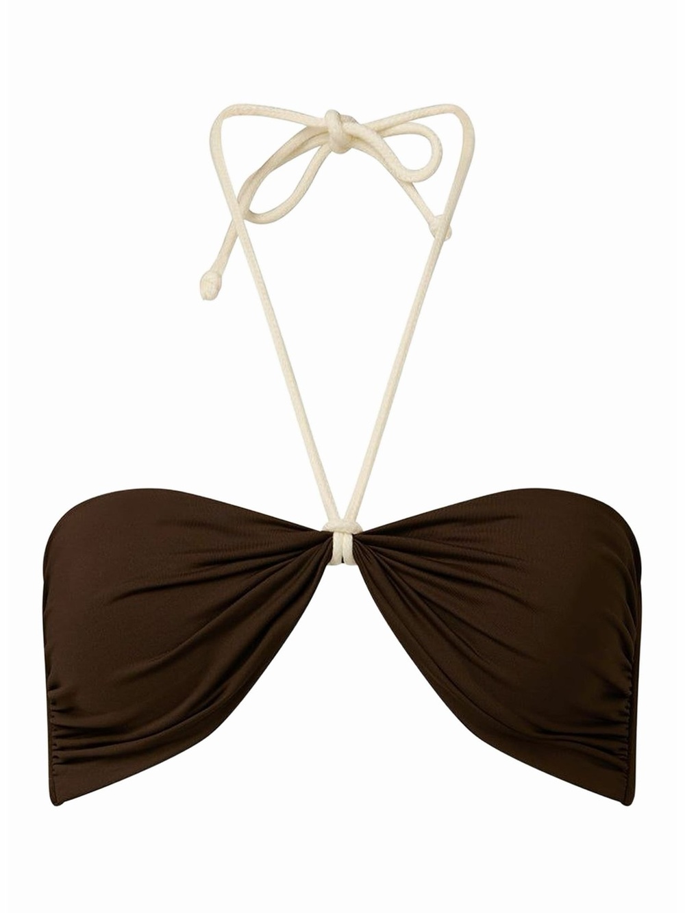 NWT WeWoreWhat Mahogany Rope-Tie Halter Bikini Top Size large